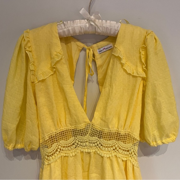 Yellow mini sundress with open back - Picture 2 of 6